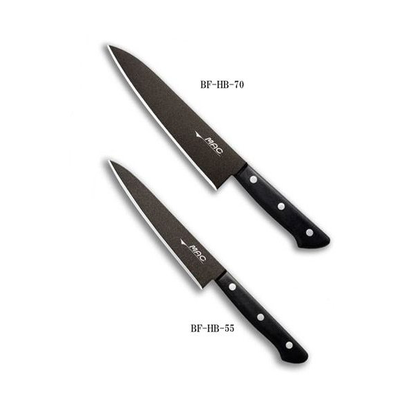 MAC Kitchen Knife Black Fluorine Coated Series 2pcs Set